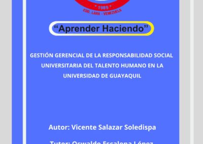 Gestión gerencial de la responsabilidad social universitaria del talento humano en la Universidad de Guayaquil